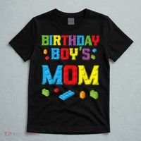 Master Builder Birthday Boy's Mom Building Bricks Blocks T-Shirt thumb 5