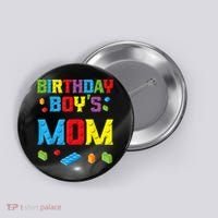 Master Builder Birthday Boy's Mom Building Bricks Blocks Button thumb 0