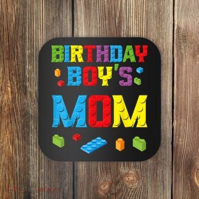 Master Builder Birthday Boy's Mom Building Bricks Blocks Coaster