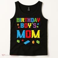 Master Builder Birthday Boy's Mom Building Bricks Blocks Tank Top thumb 2