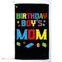 Master Builder Birthday Boy's Mom Building Bricks Blocks Golf Towel thumb 0