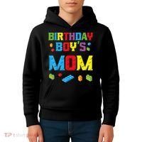 Master Builder Birthday Boy's Mom Building Bricks Blocks Kids Hoodie thumb 4