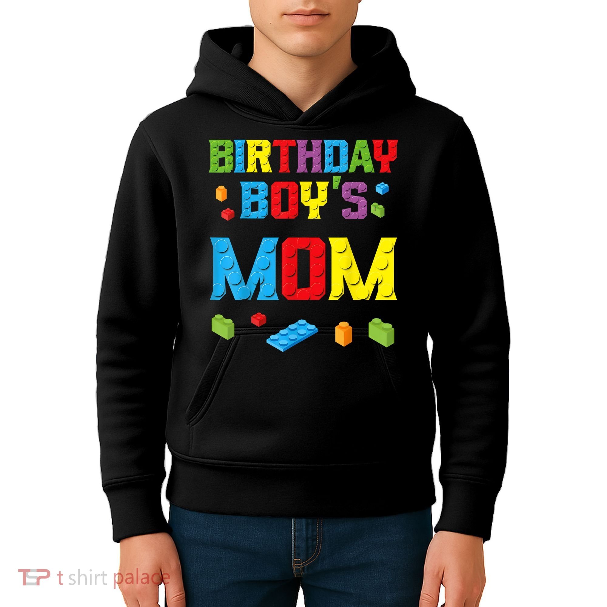 Master Builder Birthday Boy's Mom Building Bricks Blocks Kids Hoodie