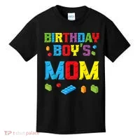Master Builder Birthday Boy's Mom Building Bricks Blocks Kids T-Shirt thumb 0