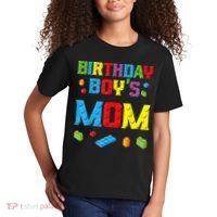 Master Builder Birthday Boy's Mom Building Bricks Blocks Kids T-Shirt thumb 2