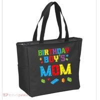 Master Builder Birthday Boy's Mom Building Bricks Blocks Tote Bag thumb 2