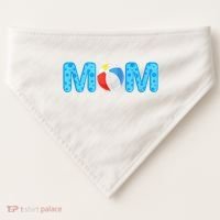 Mom Beach Ball Theme Birthday Party Pool Matching Summer USA-Made Doggie Bandana thumb 0
