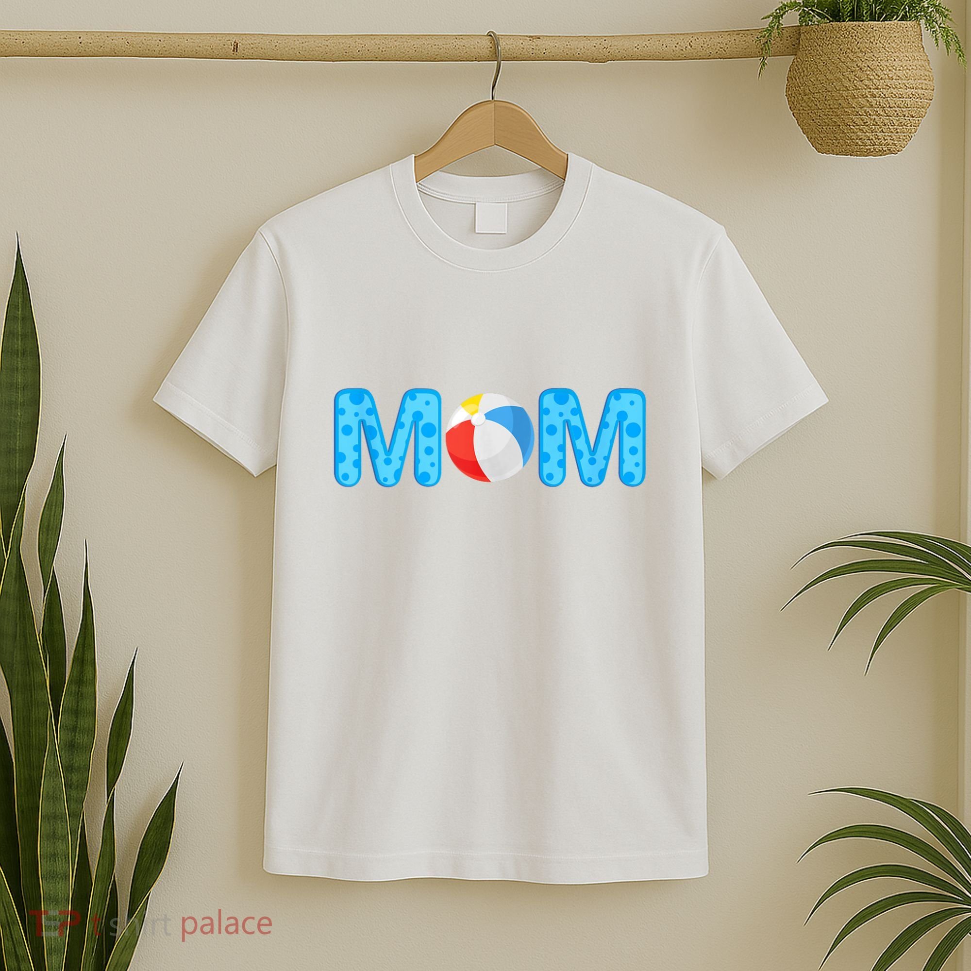 Mom Beach Ball Theme Birthday Party Pool Matching Summer T-Shirt