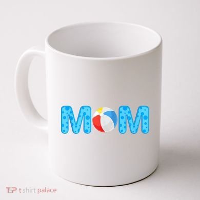 Mom Beach Ball Theme Birthday Party Pool Matching Summer Coffee Mug