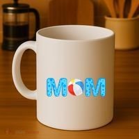 Mom Beach Ball Theme Birthday Party Pool Matching Summer Coffee Mug thumb 4