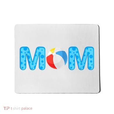 Mom Beach Ball Theme Birthday Party Pool Matching Summer Mousepad