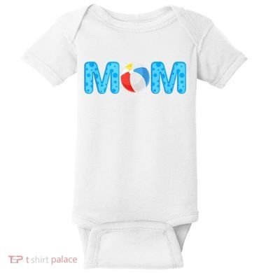 Mom Beach Ball Theme Birthday Party Pool Matching Summer Baby Bodysuit