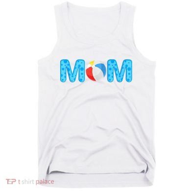 Mom Beach Ball Theme Birthday Party Pool Matching Summer Tank Top