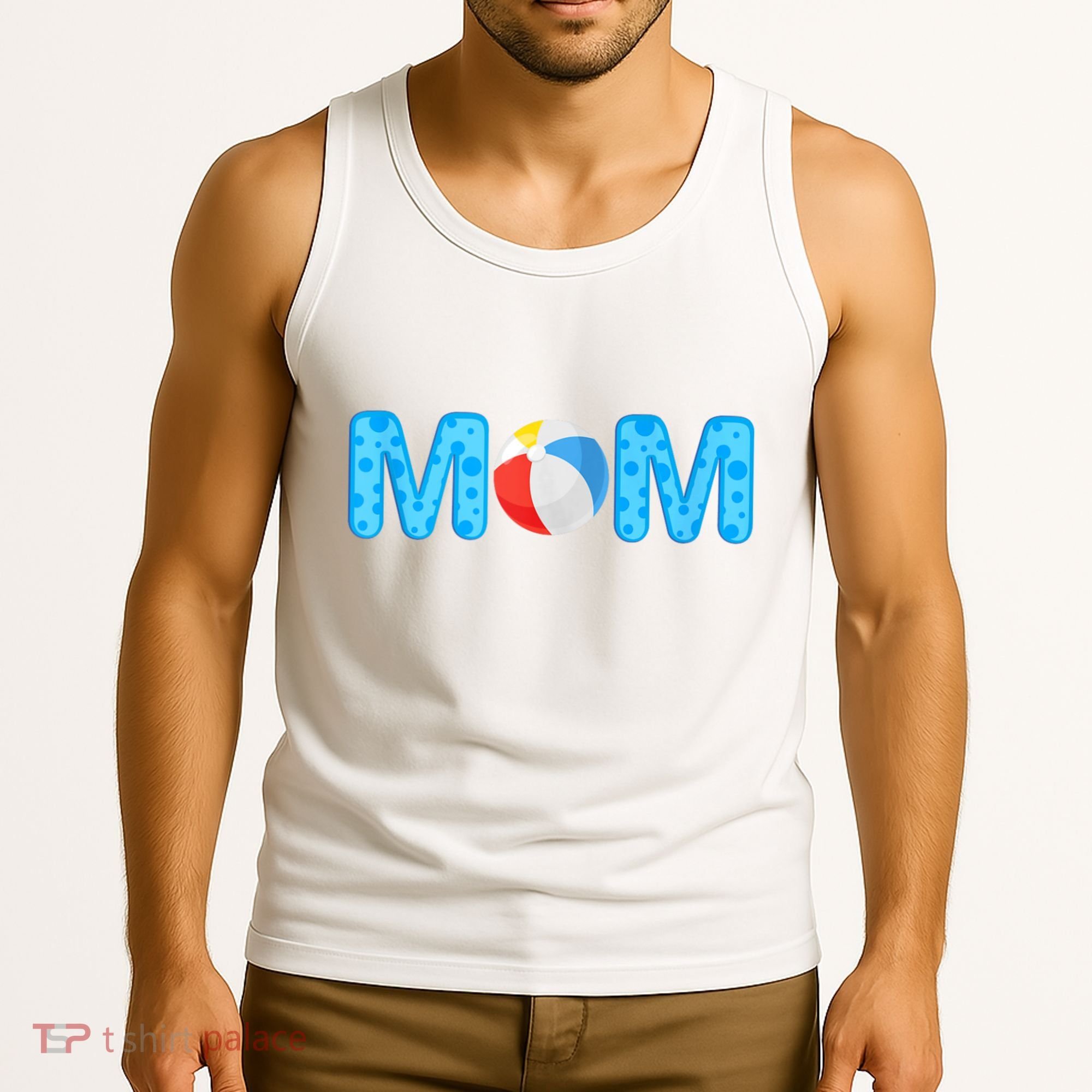 Mom Beach Ball Theme Birthday Party Pool Matching Summer Tank Top