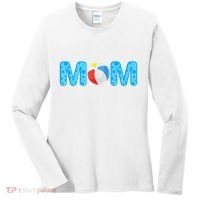 Mom Beach Ball Theme Birthday Party Pool Matching Summer Women's Long Sleeve Shirt thumb 0