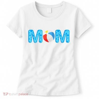 Mom Beach Ball Theme Birthday Party Pool Matching Summer Women's T-Shirt