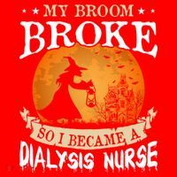 My Broom Broke So I Became A Dialysis Nurse Gift Santa Hat thumb 1
