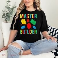 Master Builder Building Blocks Brick Toy Master Builder Comfort Colors T-Shirt thumb 2
