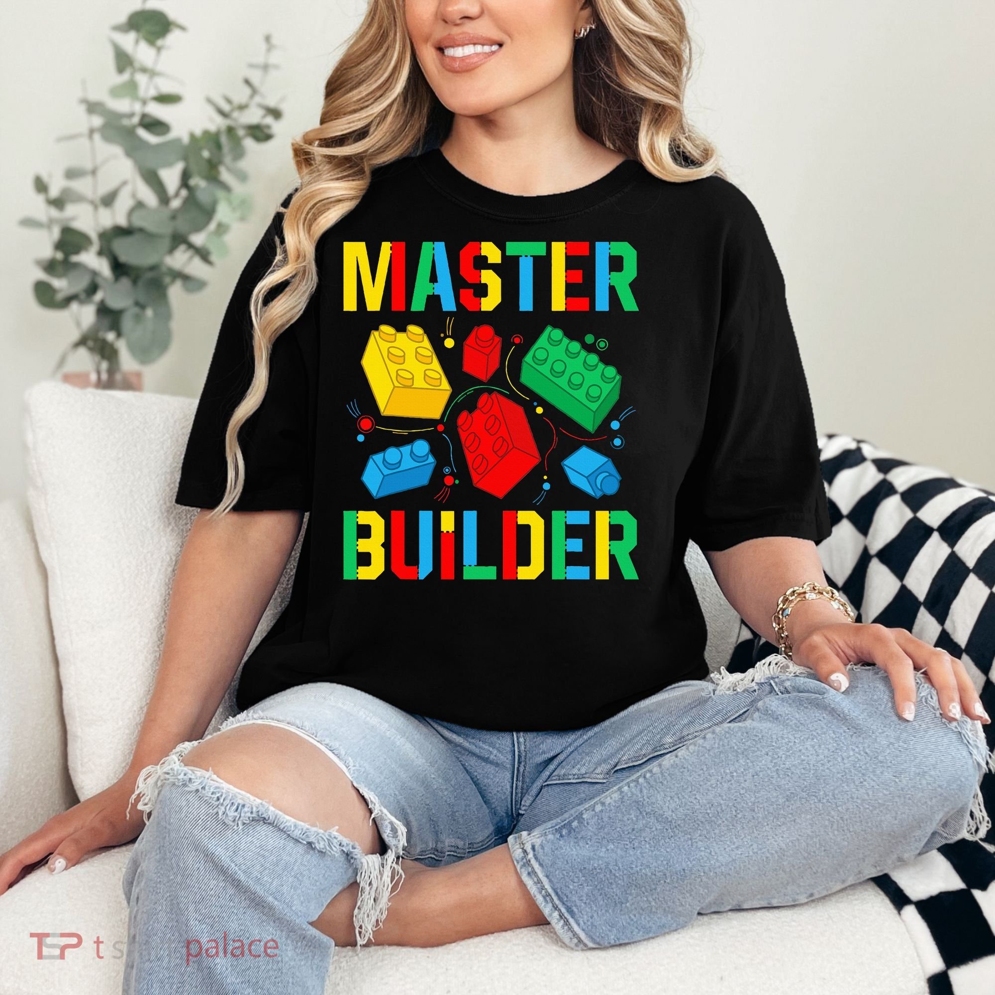 Master Builder Building Blocks Brick Toy Master Builder Comfort Colors T-Shirt