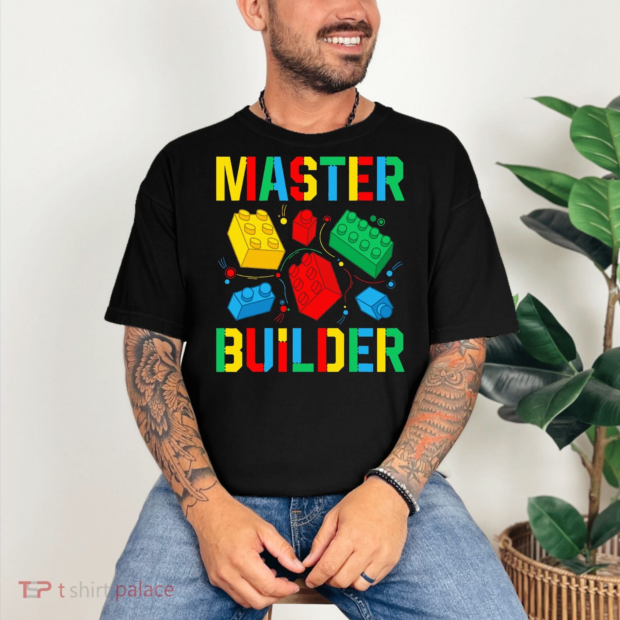 Master Builder Building Blocks Brick Toy Master Builder Comfort Colors T-Shirt