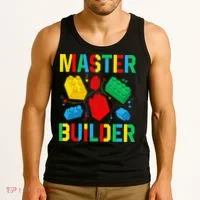 Master Builder Building Blocks Brick Toy Master Builder Tank Top thumb 3