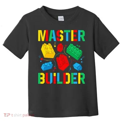 Master Builder Building Blocks Brick Toy Master Builder Toddler T-Shirt