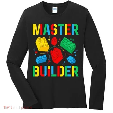 Master Builder Building Blocks Brick Toy Master Builder Women's Long Sleeve Shirt