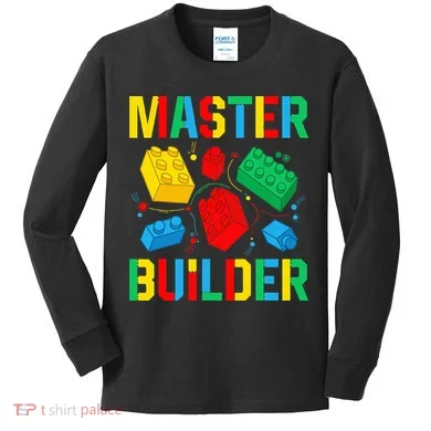 Master Builder Building Blocks Brick Toy Master Builder Kids Long Sleeve Shirt
