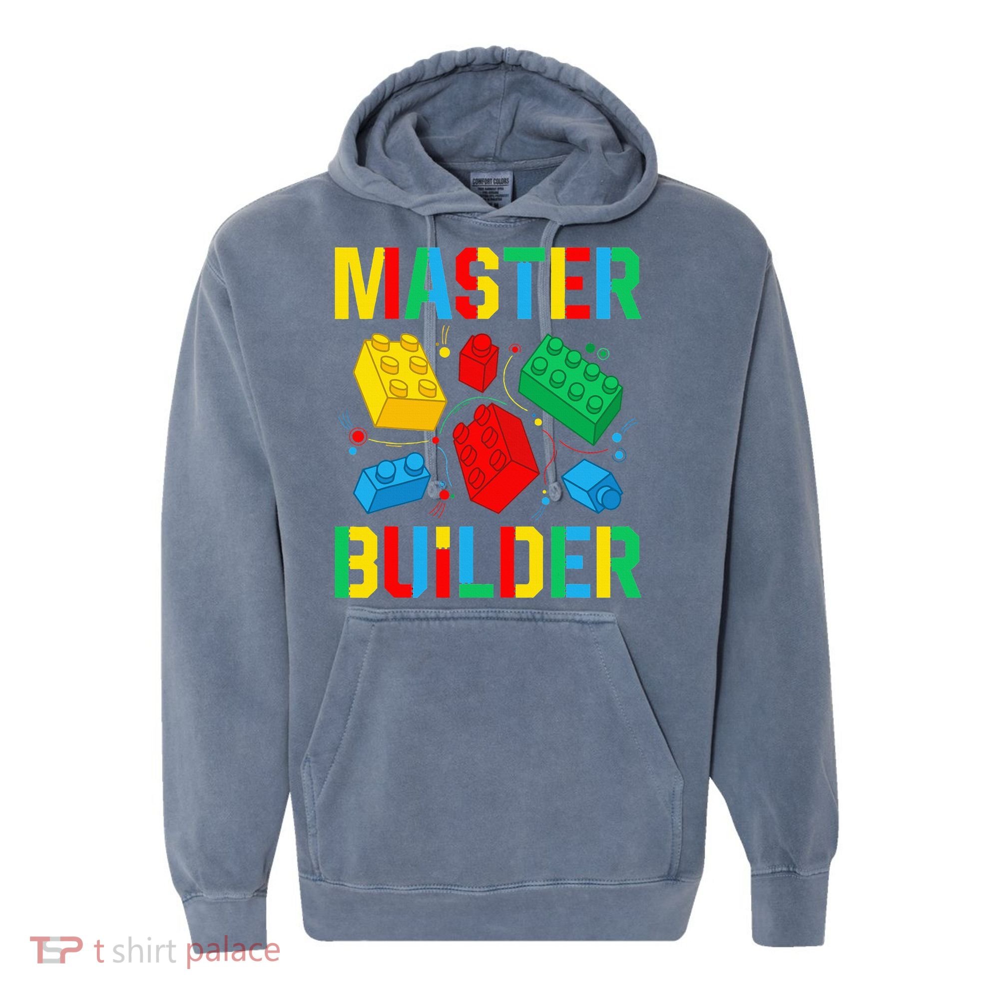 Master Builder Building Blocks Brick Toy Master Builder Comfort Colors Garment-Dyed Hooded Sweatshirt