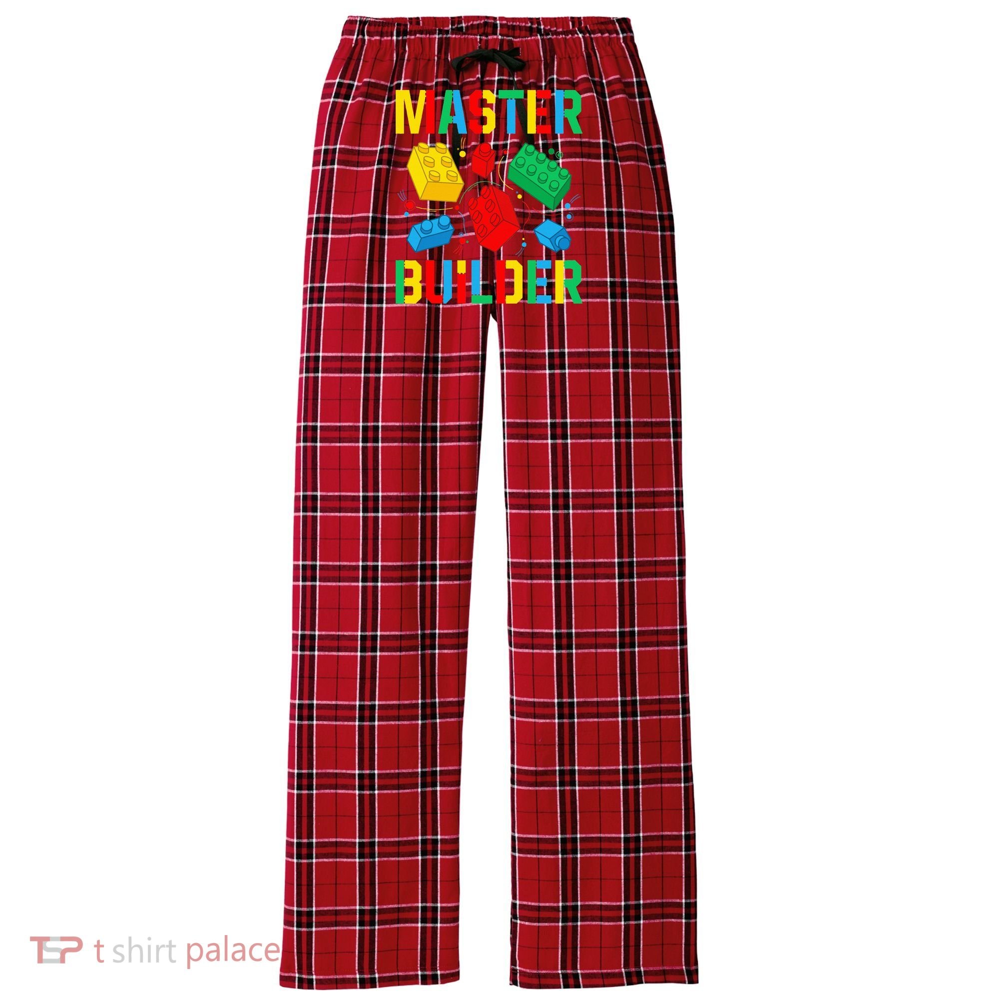 Master Builder Building Blocks Brick Toy Master Builder Women's Flannel Plaid Pajama Pants