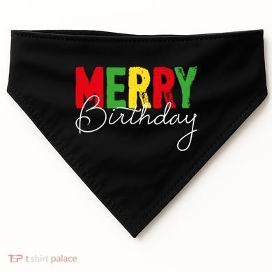 Merry Birthday Born On Christmas Day Cool Gift USA-Made Doggie Bandana
