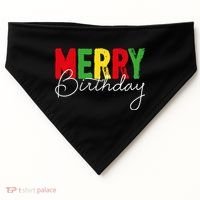 Merry Birthday Born On Christmas Day Cool Gift USA-Made Doggie Bandana thumb 0
