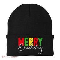 Merry Birthday Born On Christmas Day Cool Gift Beanie thumb 0