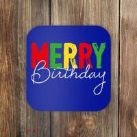 Merry Birthday Born On Christmas Day Cool Gift Coaster thumb 0