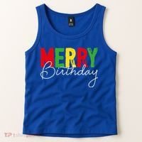 Merry Birthday Born On Christmas Day Cool Gift Tank Top thumb 2