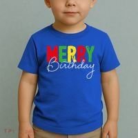 Merry Birthday Born On Christmas Day Cool Gift Toddler T-Shirt thumb 2