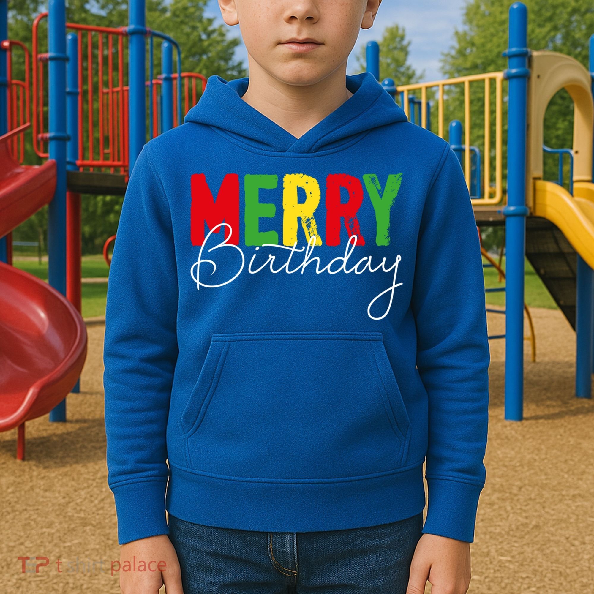 Merry Birthday Born On Christmas Day Cool Gift Kids Hoodie
