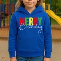 Merry Birthday Born On Christmas Day Cool Gift Kids Hoodie thumb 3
