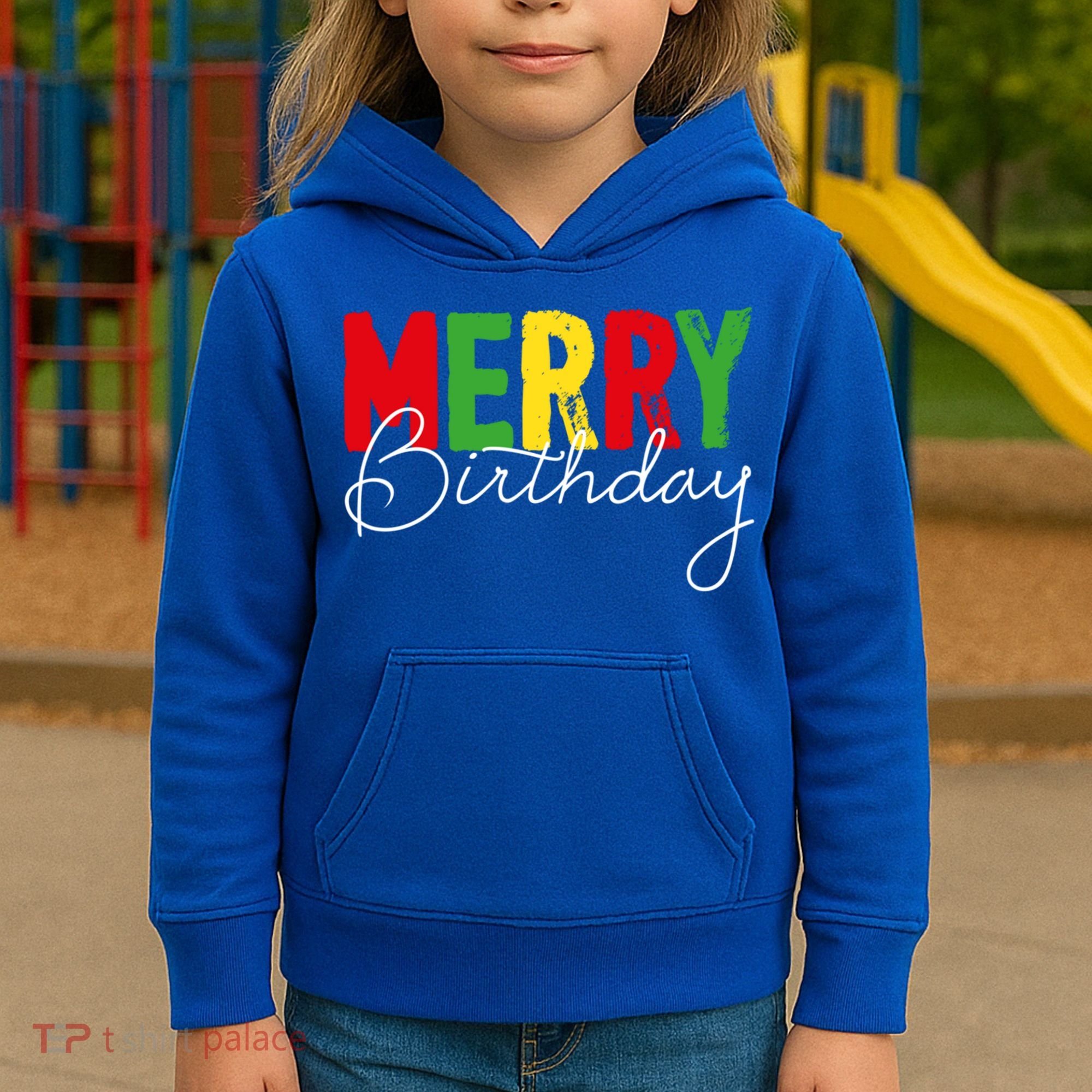 Merry Birthday Born On Christmas Day Cool Gift Kids Hoodie