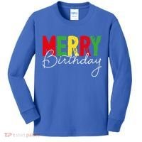 Merry Birthday Born On Christmas Day Cool Gift Kids Long Sleeve Shirt thumb 0