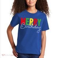 Merry Birthday Born On Christmas Day Cool Gift Kids T-Shirt thumb 2