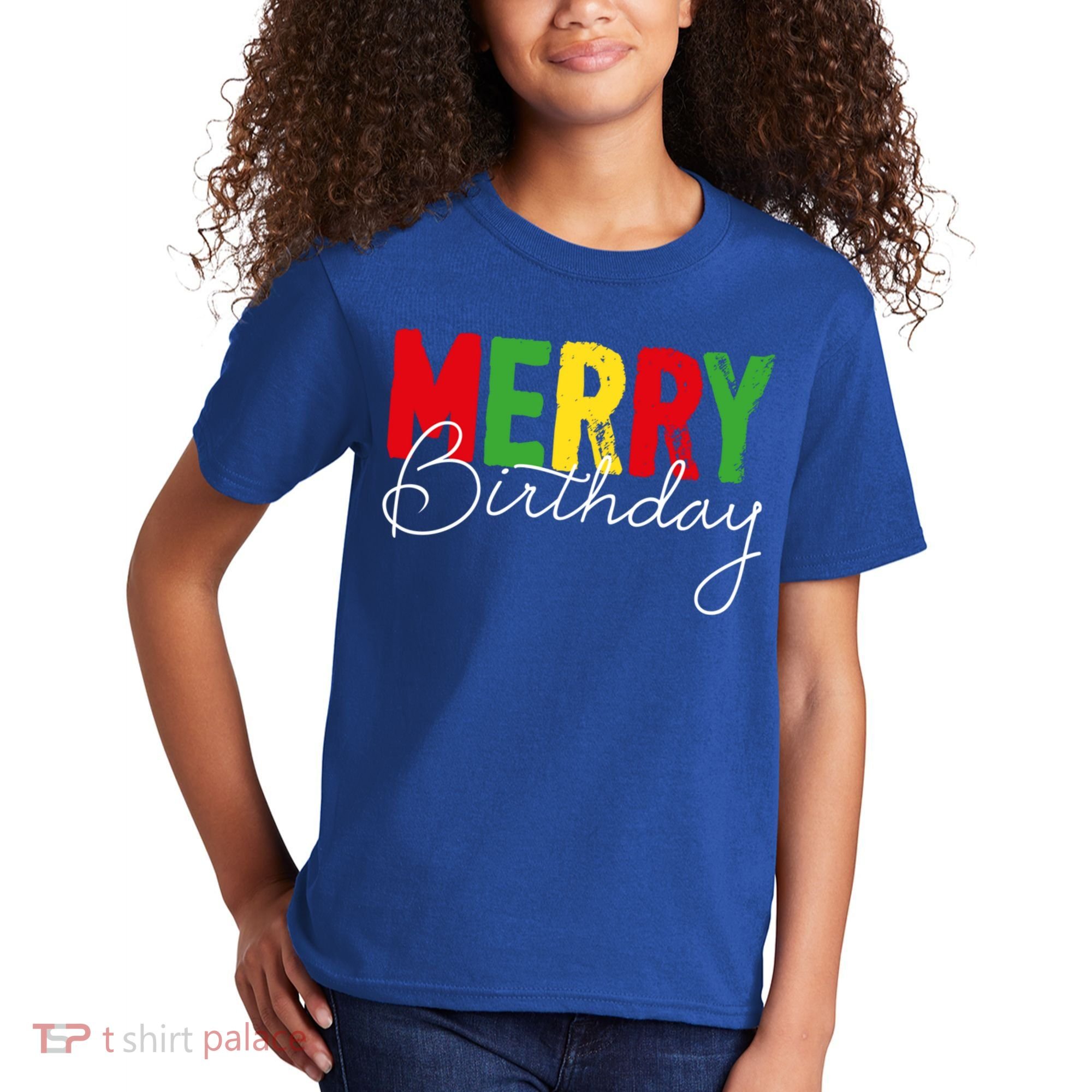 Merry Birthday Born On Christmas Day Cool Gift Kids T-Shirt