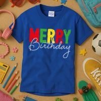 Merry Birthday Born On Christmas Day Cool Gift Kids T-Shirt thumb 3