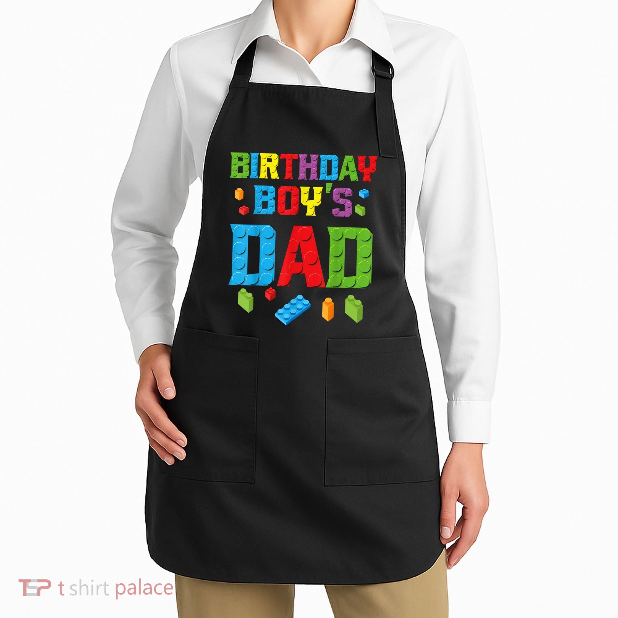 Master Builder Birthday Boy's Dad Building Bricks Blocks Men Apron