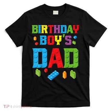 Master Builder Birthday Boy's Dad Building Bricks Blocks Men T-Shirt