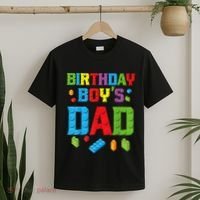 Master Builder Birthday Boy's Dad Building Bricks Blocks Men T-Shirt thumb 2