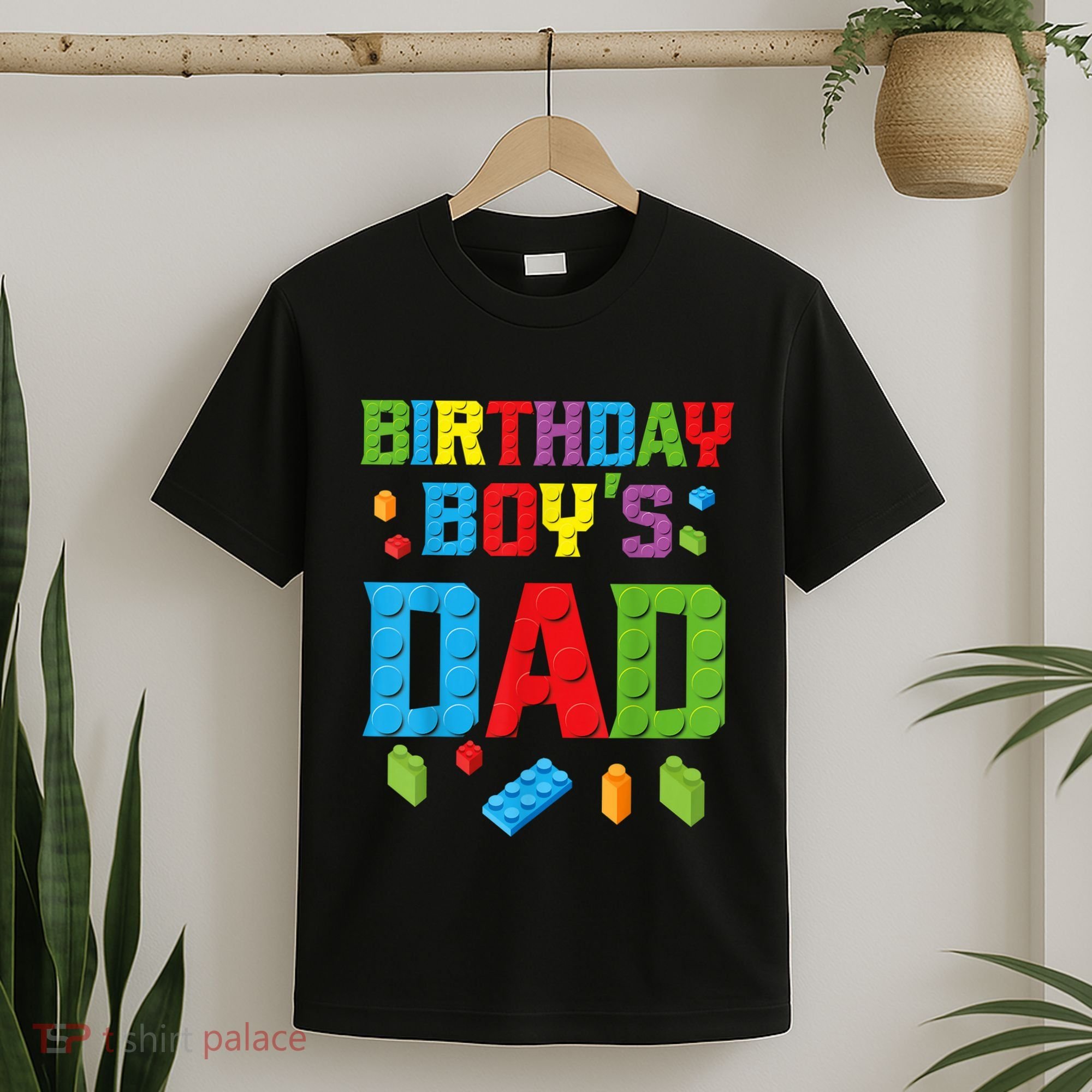 Master Builder Birthday Boy's Dad Building Bricks Blocks Men T-Shirt