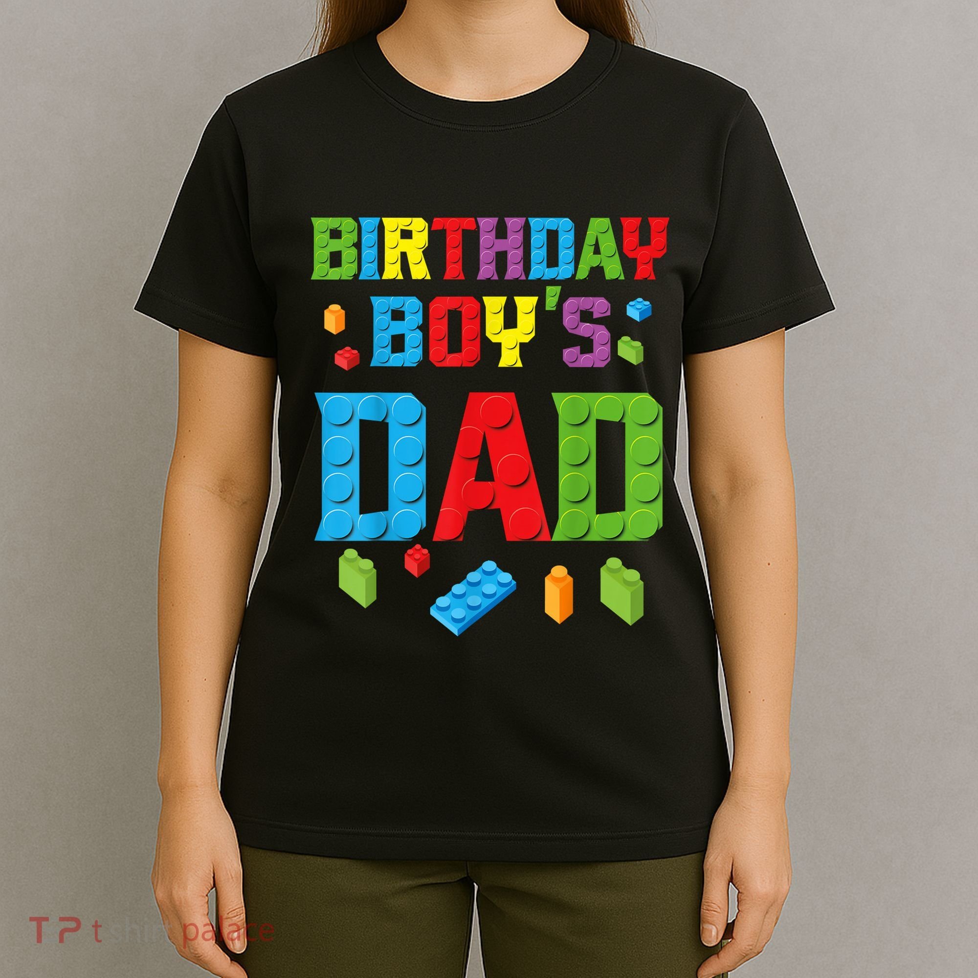 Master Builder Birthday Boy's Dad Building Bricks Blocks Men T-Shirt