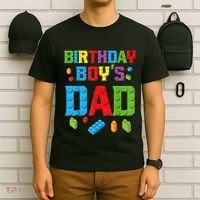 Master Builder Birthday Boy's Dad Building Bricks Blocks Men T-Shirt thumb 6