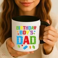 Master Builder Birthday Boy's Dad Building Bricks Blocks Men Coffee Mug thumb 3